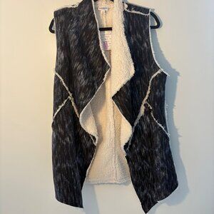 Lularoe Marlow Medium New w Tags Faux‎ Fur Vest Women’s Blue & Black